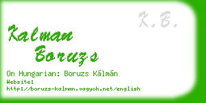 kalman boruzs business card